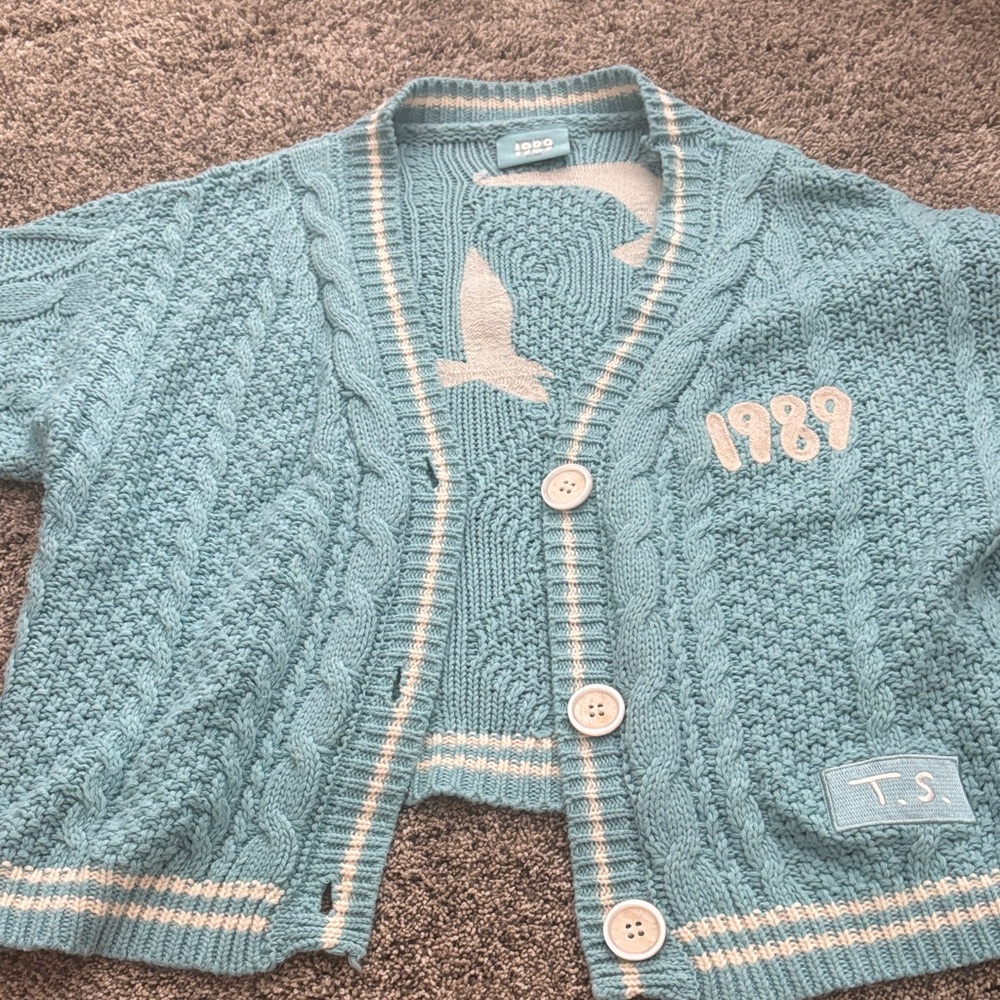 Taylor Swift Light Blue Knit Cardigan